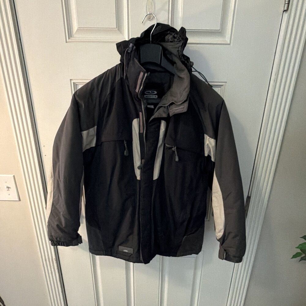 Vintage Mobius All Weather Gear Ski/Snowboarding Jacket Gray/Black size L